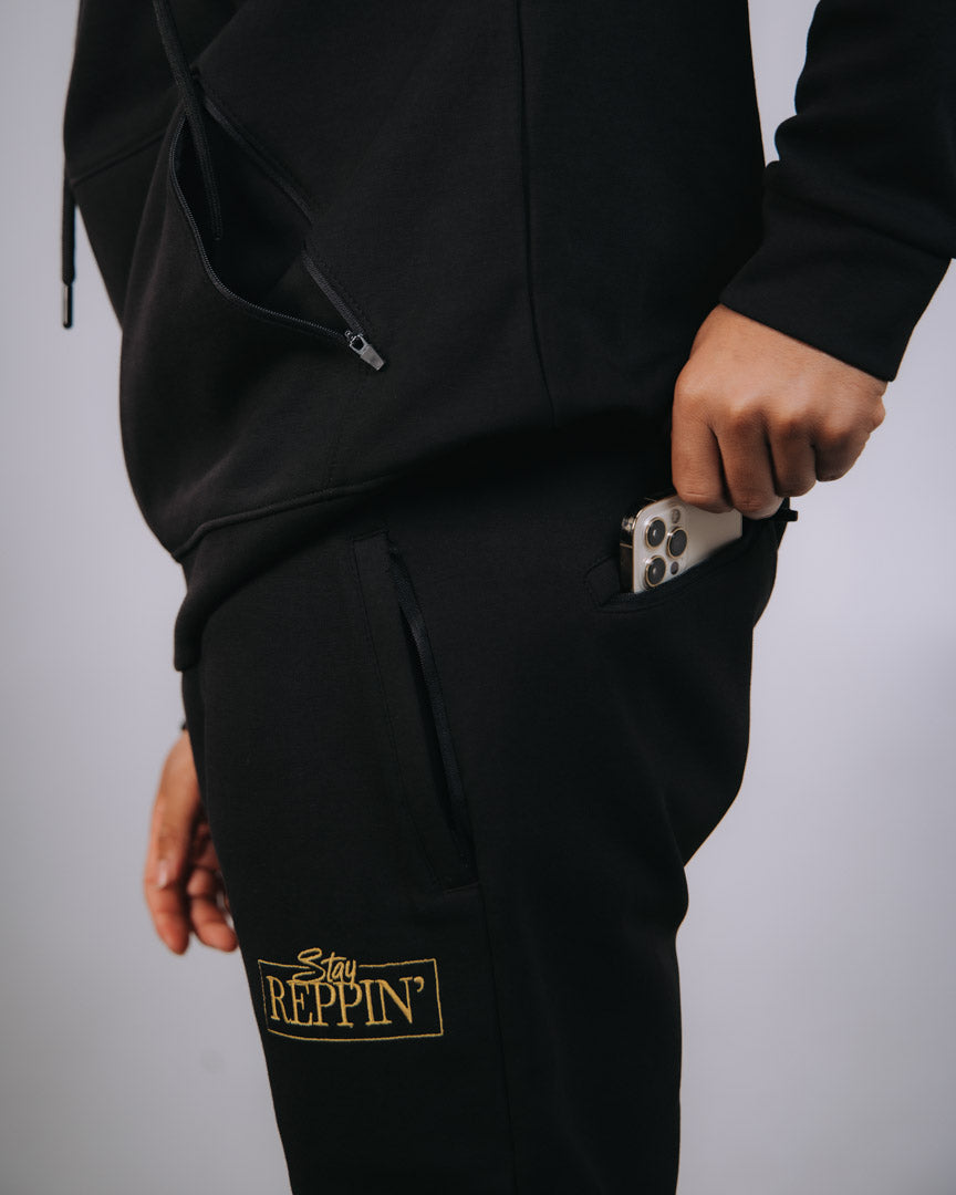 Men’s “Stay Reppin’” Jogger Set – BLACK