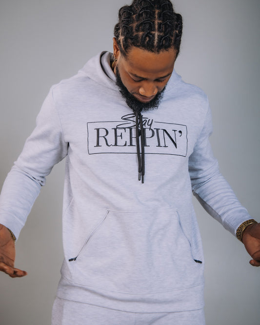 Men’s “Stay Reppin’” Jogger Set – LIGHT GREY