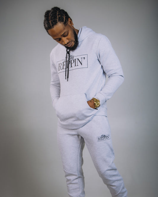 Men’s “Stay Reppin’” Jogger Set – LIGHT GREY
