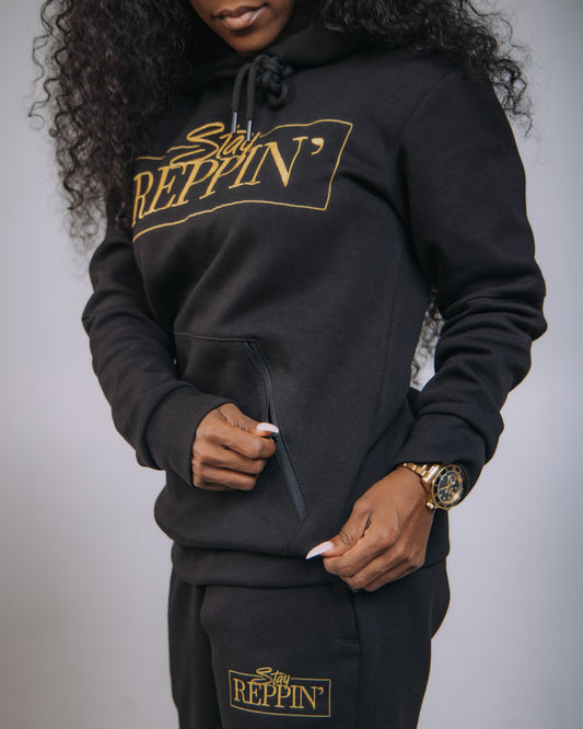 Women’s “Stay Reppin’” Jogger Set – BLACK