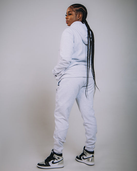 Women’s “Stay Reppin’” Jogger Set – LIGHT GREY